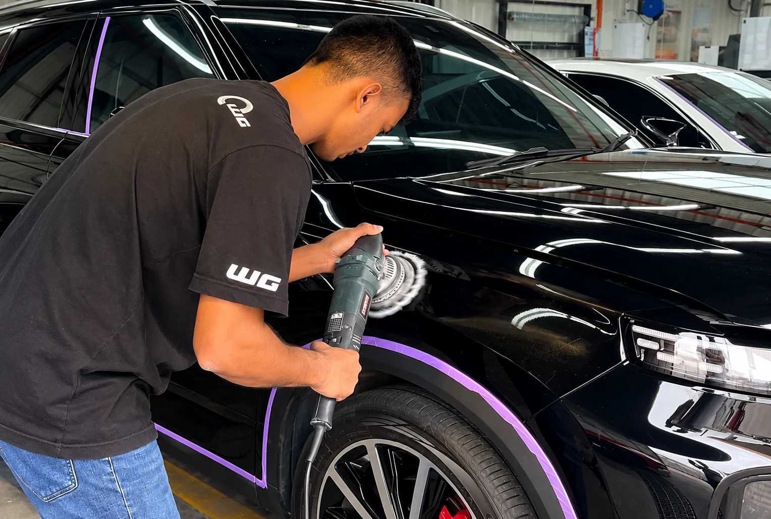 Machine polishing work at WG Detailing